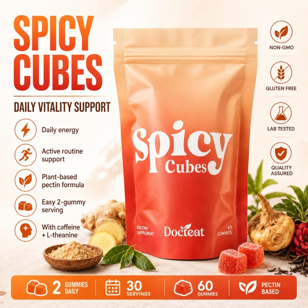 Herbal Wellness Blend - Docteat Spicy Cubes Gummies 60 Count