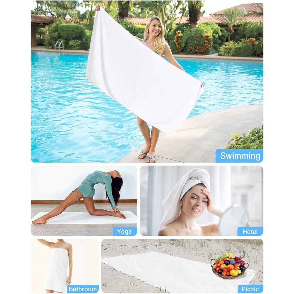1pc Beach Towel Pure White Tow - Herbal Yoga review and price