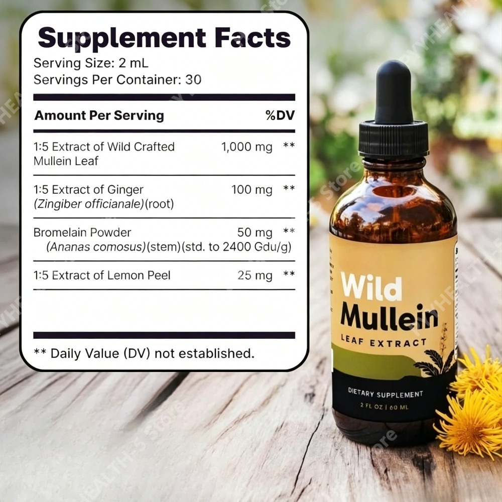 Wild Mullein Leaf Drops with G - Herbal Wellness Drops review and price