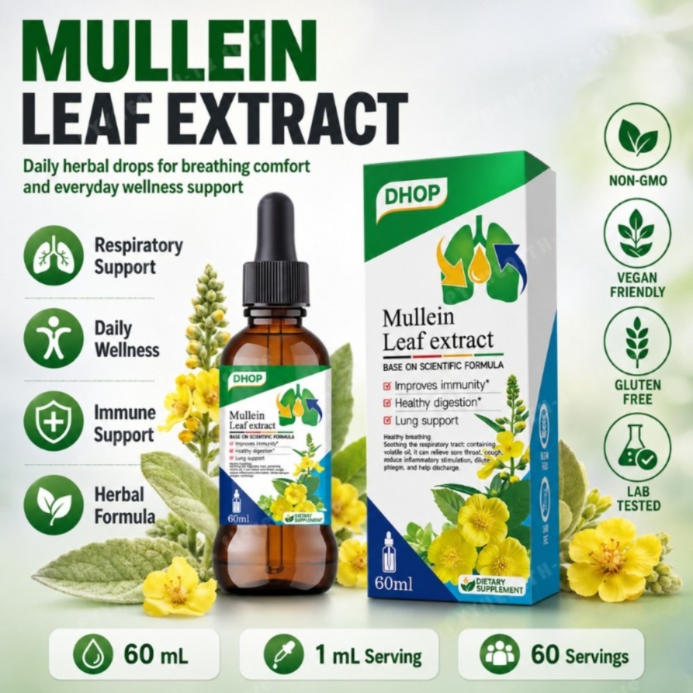 Mullein Leaf Extract Drops 60m - Herbal Wellness Drops review and price