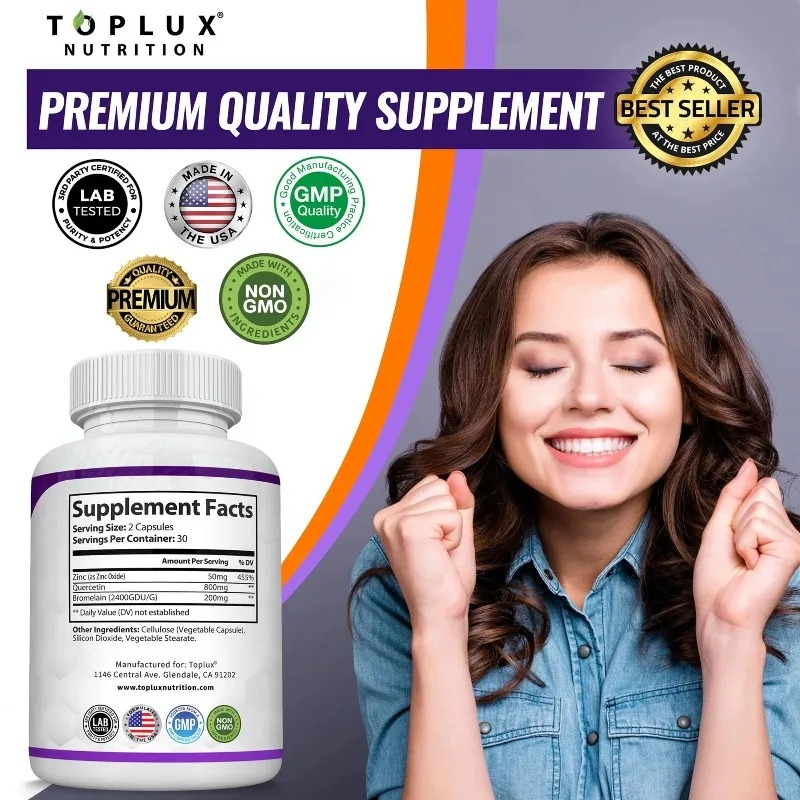 Quercetin & Bromelain Capsules - Wellness Quercetin review and price