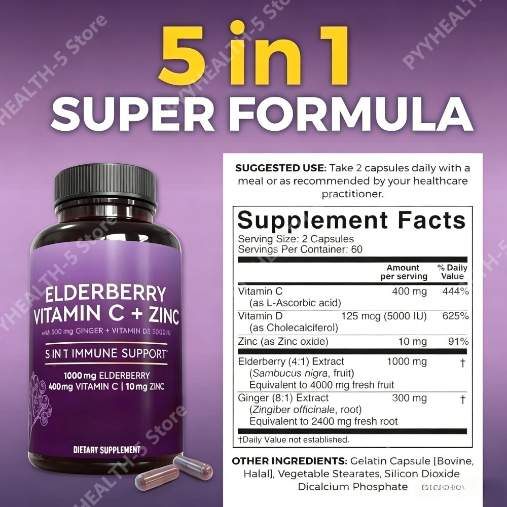 Elderberry Capsules with Vitam - Herbal Wellness Blend review and price