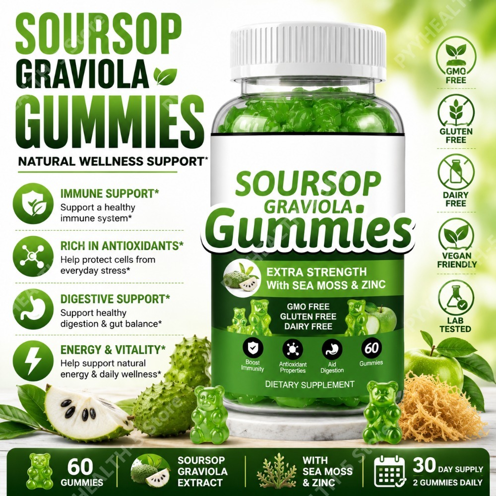 Soursop Graviola Gummies 2000m - Herbal Wellness Blend review and price