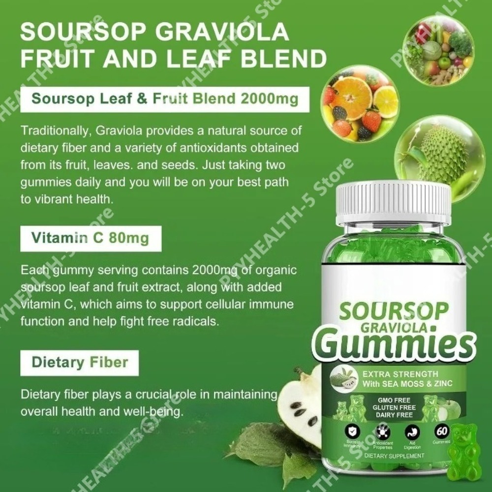 Soursop Graviola Gummies 2000m - Herbal Wellness Blend review and price